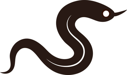 Earthworm silhouette vector .This is an editable and printable vector eps file .