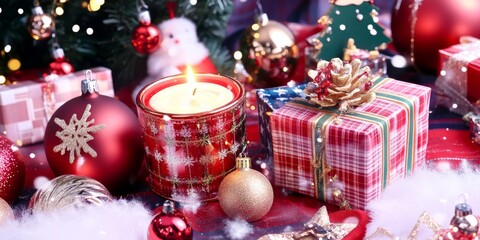 Merry Christmas and Happy New Year Holiday background. Xmas banner and web poster. Festive Greeting card