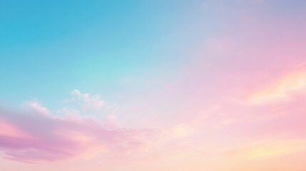 Serene pastel sky with a warm gradient of blue and pink as the sun sets