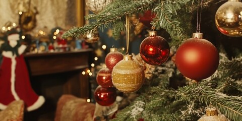 Merry Christmas and Happy New Year Holiday background. Xmas banner and web poster. Festive Greeting card