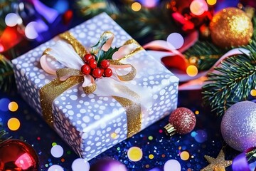 Merry Christmas and Happy New Year Holiday background. Xmas banner and web poster. Festive Greeting card