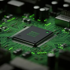 An innovative green tech concept showcasing sustainable technology usage with eco-friendly devices and renewable energy solutions for a cleaner environment.