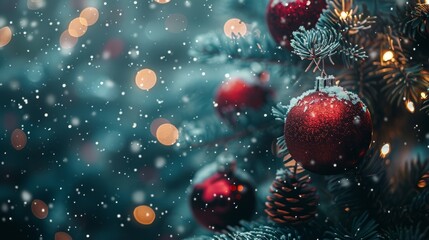 Merry Christmas and Happy New Year Holiday background. Xmas banner and web poster. Festive Greeting card