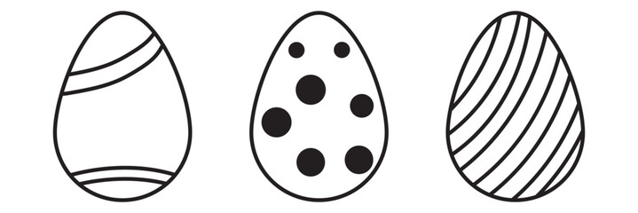 easter liner eggs icon collection on a white background