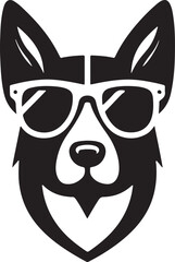 Dog with sunglass vector art design