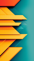 Abstract geometric background in yellow, orange, and teal.