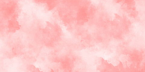 Grunge background frame Soft pink paper texture, pink watercolor background abstract texture with stains, Abstract grainy fantasy smooth light pink watercolor paper texture with clouds.