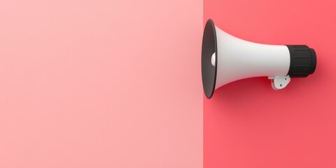 Megaphone isolated in a studio background with copyspace area 