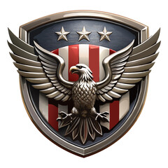 American eagle emblem on black vector image, isolated on white background
