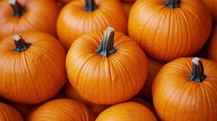 Obraz premium Busy outdoor market filled with bright orange pumpkins during autumn festival celebration