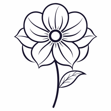 recommend clip art: Line art of a anemone flower. Vector illustration 
                    