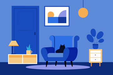 A cat in a room VECTOR ILLUSTRATION