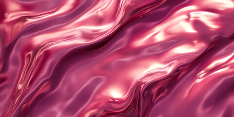 red metallic liquid texture. abstract background in the form of liquid shiny metal. glossy chrome texture. 3D rendering