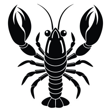 black lobster silhouette clip art preview