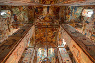 Frescoes in the Cathedral of St. Sophia in the Vologda Kremlin, 17th century. Vologda, Russia