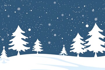 Obraz premium Winter Landscape with Snowy Trees and Falling Snow