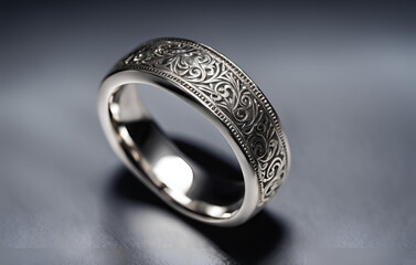 silver ring with diamonds