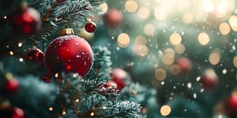 Merry Christmas and Happy New Year Holiday background. Xmas banner and web poster. Festive Greeting card