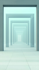 Obraz premium Abstract hallway with a fading perspective.
