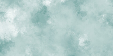 grainy abstract Light green or blue clouds texture, Watercolor abstract wet hand drawn blue grunge texture, Pastel green background with watercolor paint and grunge effect.