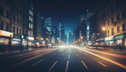 Obraz premium night city street
