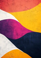Abstract Colorful Shapes on Concrete Wall Background