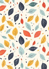 Autumn Leaves Seamless Pattern Illustration