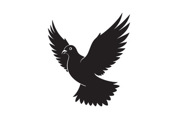 Rock Pigeon silhouette vector illustration, Rock Pigeon silhouette vector, Rock Pigeon PNG.