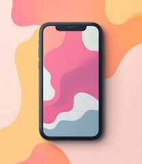 Abstract Phone Background With Liquid Shapes