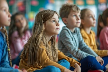 Fototapeta premium Attentive Children in Classroom