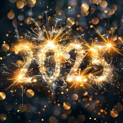 Fototapeta premium Sparkling 2025 New Year Celebration