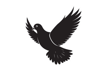 Rock Pigeon silhouette vector illustration, Rock Pigeon silhouette vector, Rock Pigeon PNG.