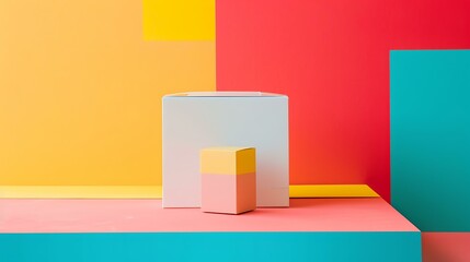 Colorful Boxes on a Colorful Background