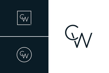 Initial CW Vector Logo - Elegant Monogram Template for letter C and W for your Business
