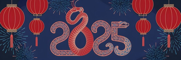 Obraz premium A banner with a snake and the number 25 on it