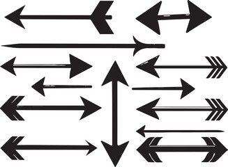 Fototapeta premium Contemporary directional black arrows set for sleek design projects