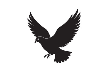 Rock Pigeon silhouette vector illustration, Rock Pigeon silhouette vector, Rock Pigeon PNG.