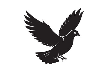 Rock Pigeon silhouette vector illustration, Rock Pigeon silhouette vector, Rock Pigeon PNG.