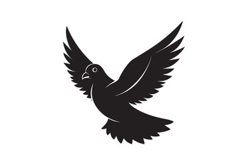Rock Pigeon silhouette vector illustration, Rock Pigeon silhouette vector, Rock Pigeon PNG.