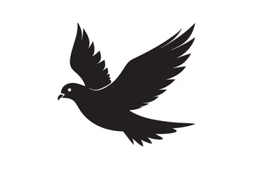 Rock Pigeon silhouette vector illustration, Rock Pigeon silhouette vector, Rock Pigeon PNG.