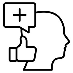 Positive Attitude  Icon Element For Design