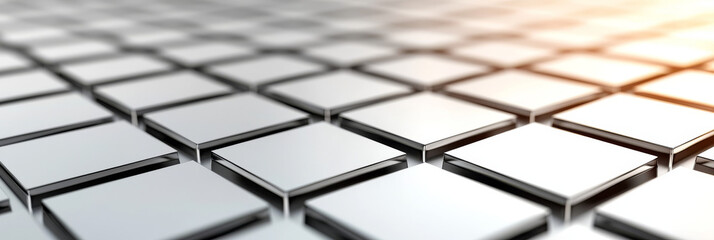 Abstract grid of white squares, with a warm glow, perfect for technology or design concept.