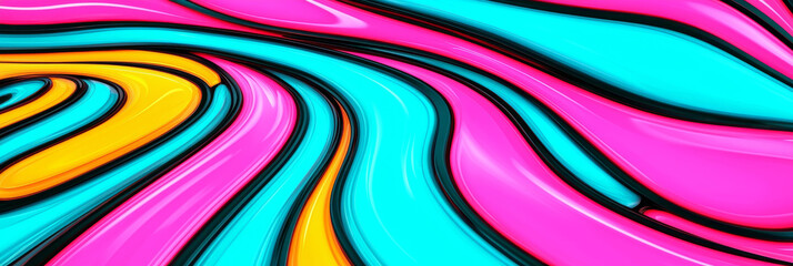Abstract background with bright, swirling colors.