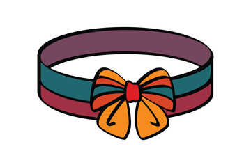 Headband with bow, vector illustration of fashion accessories for women - stylish and chic design