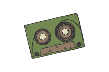Audio cassette clipart vector illustration. Perfect for retro music projects and creative designs