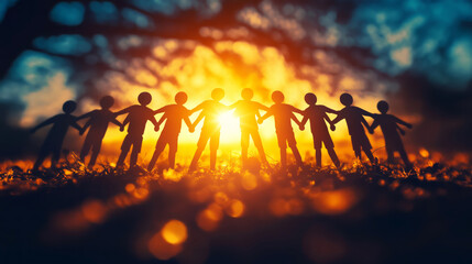 Fototapeta premium people holding hands, inclusive culture, respect and equity and empowering communities