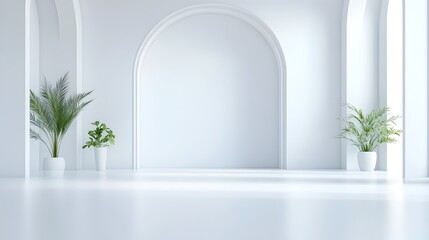 Clean White Minimalist Background with Smooth Gradients and Faint Geometric Lines