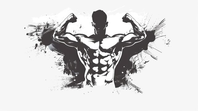 A man with a muscular build is shown with his arms raised in the air