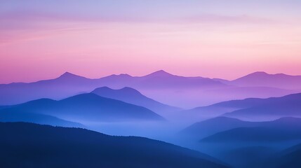 Fototapeta premium Silhouettes of Mountain Ranges at Sunset