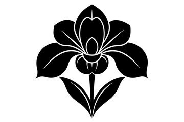 Iris flower icon silhouette vector